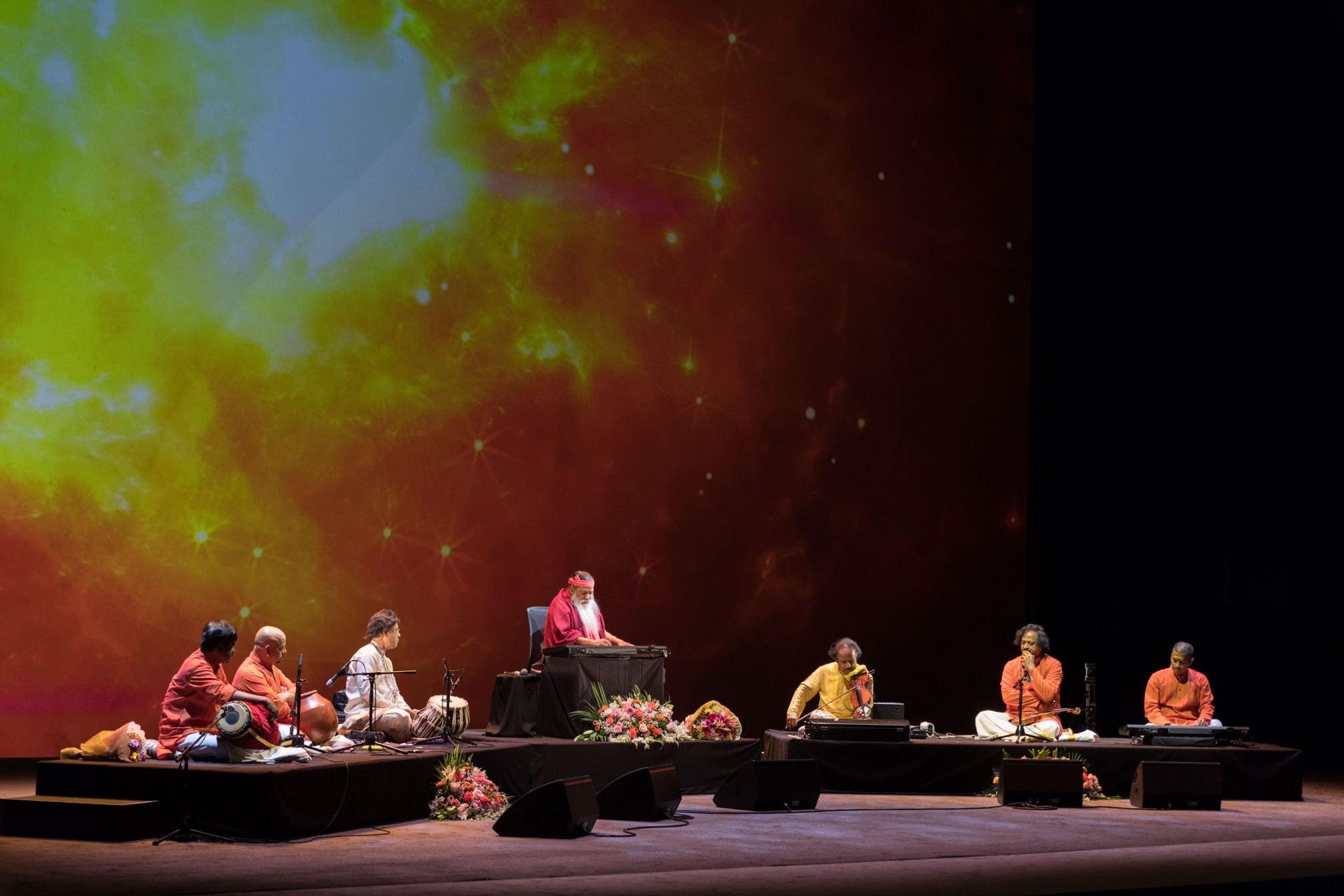 Healing Music Experience — Sri Swamiji with ensemble, amber starfield