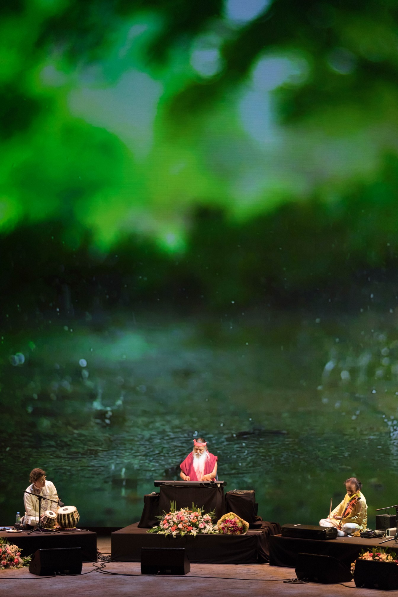 Healing Music Experience — trio performance, rain forest backdrop